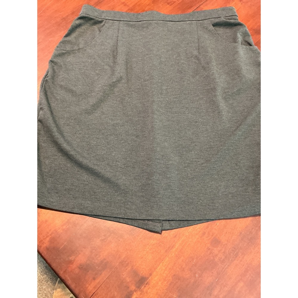 Zapelle Charcoal Gray Ponte Knit Pencil Skirt Pockets Size 2X 20W
